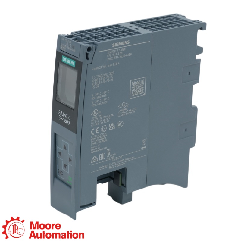 Siemens 6ES7511-1TK01-0AB0 SIMATIC S7-1500T CPU 1511T-1 PN Technology Controller