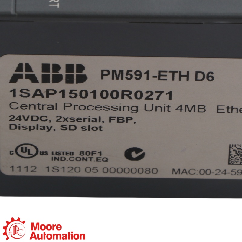 CPU PLC ABB PM591-ETH AC500 con Ethernet