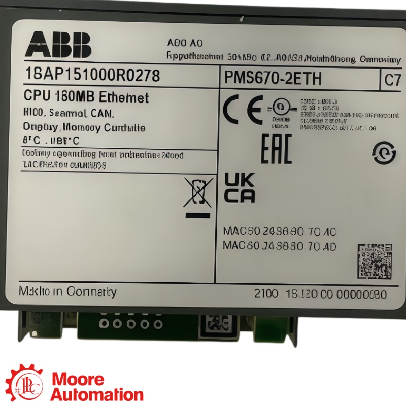 Módulo procesador ABB PM5670-2ETH AC500 V3