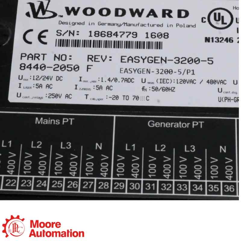 Controlador de grupo electrógeno Woodward 8440-2050 easYgen-3200-5/P1