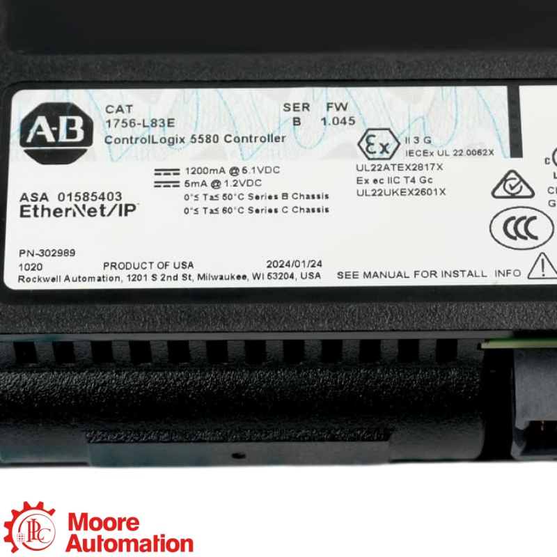 Controlador de procesos PLC 1756-L83EP 5580