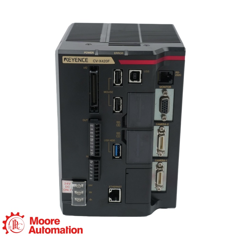 Controlador de visión KEYENCE CV-X420F de la serie CV-X, compatible con cámaras de 2 megapíxeles.