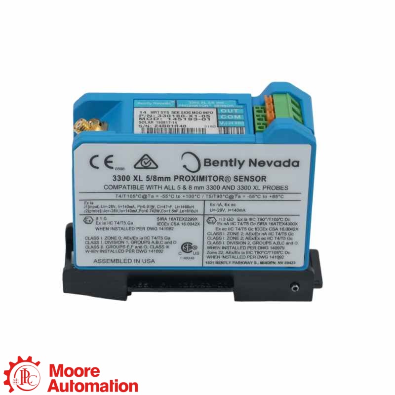 Referencia del sensor de proximidad Bently Nevada 330180-X1-05 MOD: 145004-132 3300 XL